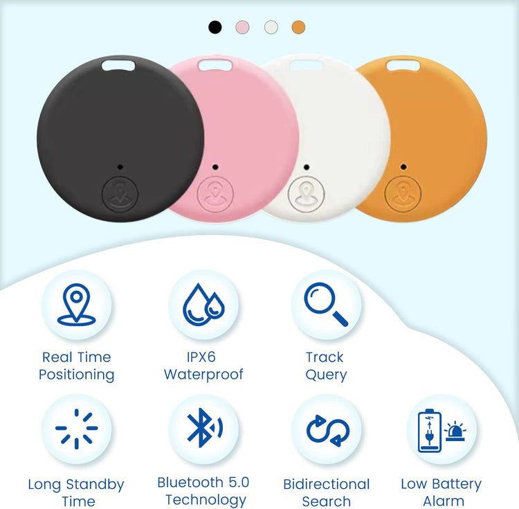 Key or Phone Finders, 4 Pack Portable Mini Bluetooth Tracker, Item Locator GPS Tracking for Pets Wallet Keychain Backpack, App Control Compatible with iOS Android Phone