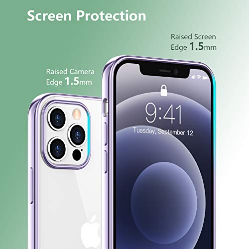 Temdan Clear Case Compatible with iPhone 12 Case/iPhone 12 Pro Case, Non-Yellowing Shockproof Protective Phone Case- Slim Thin