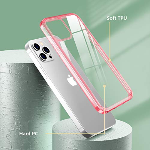 Temdan Clear Case Compatible with iPhone 12 Case/iPhone 12 Pro Case, Non-Yellowing Shockproof Protective Phone Case- Slim Thin