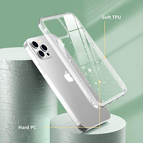 Temdan Clear Case Compatible with iPhone 12 Case/iPhone 12 Pro Case, Non-Yellowing Shockproof Protective Phone Case- Slim Thin