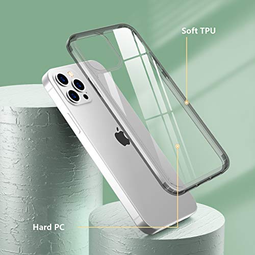 Temdan Clear Case Compatible with iPhone 12 Case/iPhone 12 Pro Case, Non-Yellowing Shockproof Protective Phone Case- Slim Thin