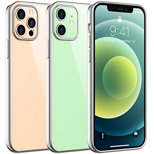 Temdan Clear Case Compatible with iPhone 12 Case/iPhone 12 Pro Case, Non-Yellowing Shockproof Protective Phone Case- Slim Thin
