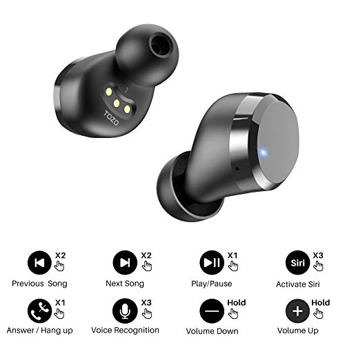 Wireless Earbuds Bluetooth Headphones Premium Fidelity Sound Quality Wireless Charging Case Digital LED Intelligence Display IPX8 Waterproof Earphones Built-in Mic Headset for Sport Black