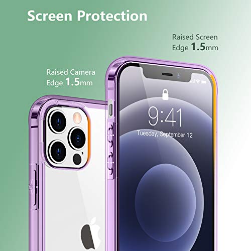 Temdan Clear Case Compatible with iPhone 12 Case/iPhone 12 Pro Case, Non-Yellowing Shockproof Protective Phone Case- Slim Thin