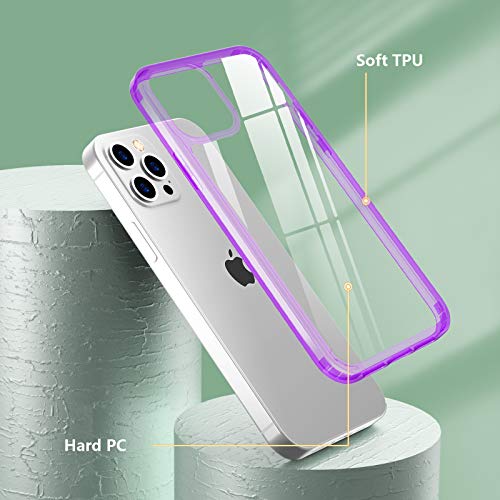 Temdan Clear Case Compatible with iPhone 12 Case/iPhone 12 Pro Case, Non-Yellowing Shockproof Protective Phone Case- Slim Thin