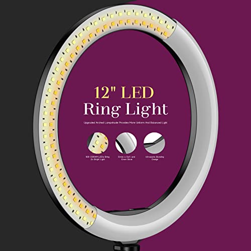 UPhitnis 10" Ring Light with Tripod Stand & Phone Holder, Selfie Ring Light with 63" Tripod Stand with 3 Light Modes & 10 Brightness Level for YouTube/Instagram/Video/Photography/Live Streaming…
