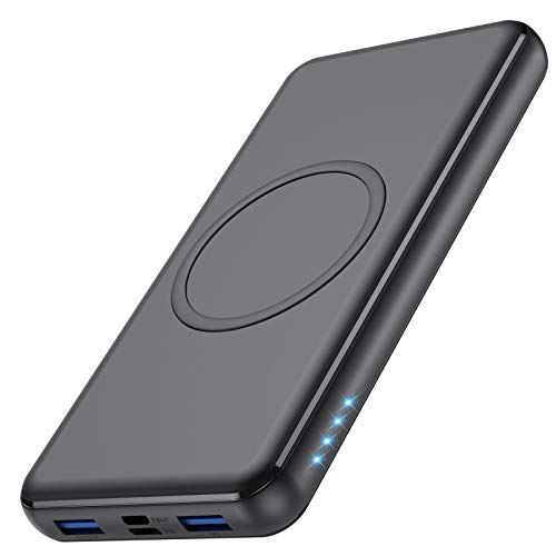 Wireless Power Bank 26800mAh - 10W Wireless Charging+18W PD Fast Charging Feob Portable Charger【2 Fast Charging Port + Simultaneous Charging 4 Devices】External Battery for iPhone Samsung and More