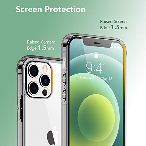 Temdan Clear Case Compatible with iPhone 12 Case/iPhone 12 Pro Case, Non-Yellowing Shockproof Protective Phone Case- Slim Thin