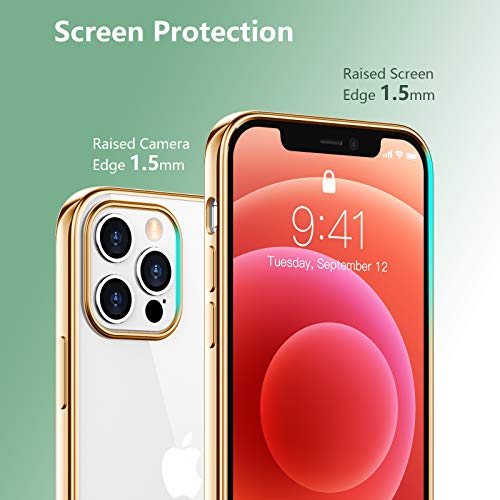 Temdan Clear Case Compatible with iPhone 12 Case/iPhone 12 Pro Case, Non-Yellowing Shockproof Protective Phone Case- Slim Thin