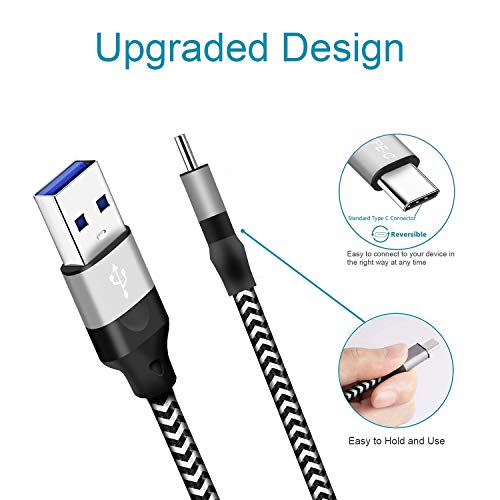 USB Type C Cable Fast Charge 2M 2M,3A Charger Charging Lead for Samsung Galaxy A50 A70 A51 A71 5G A41 A21S A31 A80 A40 A42 A32 A90 Note 9 8 10 20 A20E