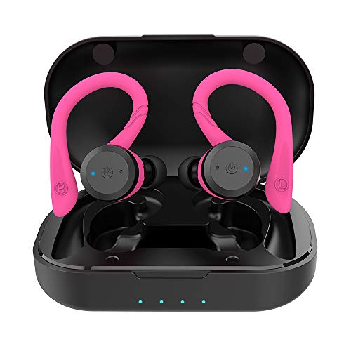 Bluetooth Headphones True Wireless Earbuds with Charging Case IPX7 Waterproof Premium HI-FI Stereo Sound Earphones Built-in Mic In-Ear Headsets Deep Bass for Sport Running Black