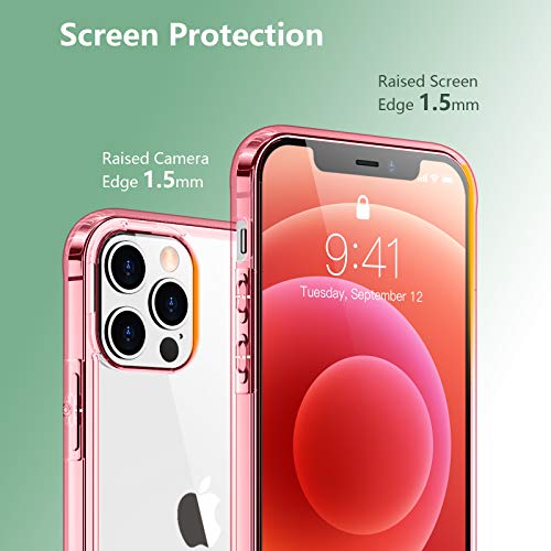 Temdan Clear Case Compatible with iPhone 12 Case/iPhone 12 Pro Case, Non-Yellowing Shockproof Protective Phone Case- Slim Thin