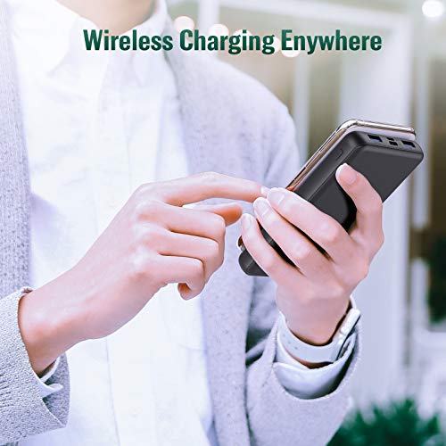 Wireless Power Bank 26800mAh - 10W Wireless Charging+18W PD Fast Charging Feob Portable Charger【2 Fast Charging Port + Simultaneous Charging 4 Devices】External Battery for iPhone Samsung and More