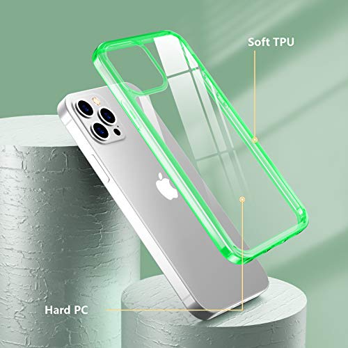 Temdan Clear Case Compatible with iPhone 12 Case/iPhone 12 Pro Case, Non-Yellowing Shockproof Protective Phone Case- Slim Thin