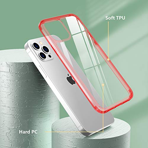Temdan Clear Case Compatible with iPhone 12 Case/iPhone 12 Pro Case, Non-Yellowing Shockproof Protective Phone Case- Slim Thin