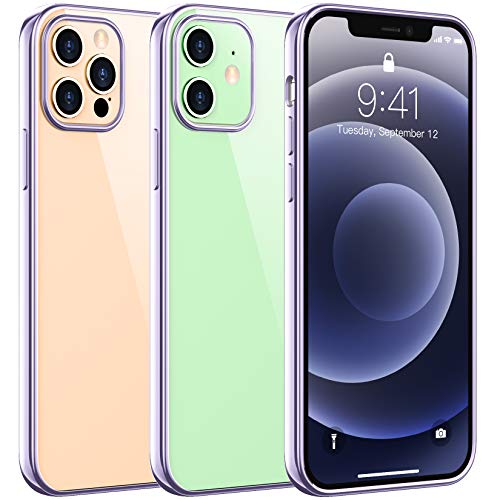 Temdan Clear Case Compatible with iPhone 12 Case/iPhone 12 Pro Case, Non-Yellowing Shockproof Protective Phone Case- Slim Thin
