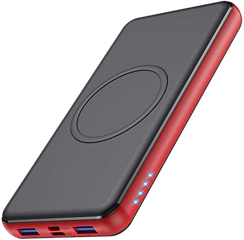 Wireless Power Bank 26800mAh - 10W Wireless Charging+18W PD Fast Charging Feob Portable Charger【2 Fast Charging Port + Simultaneous Charging 4 Devices】External Battery for iPhone Samsung and More