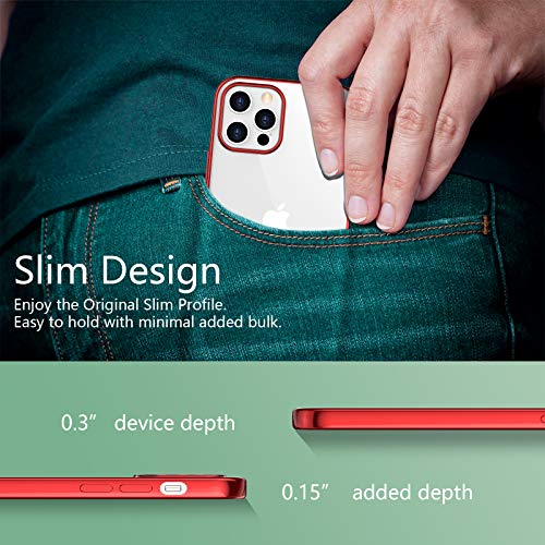 Temdan Clear Case Compatible with iPhone 12 Case/iPhone 12 Pro Case, Non-Yellowing Shockproof Protective Phone Case- Slim Thin