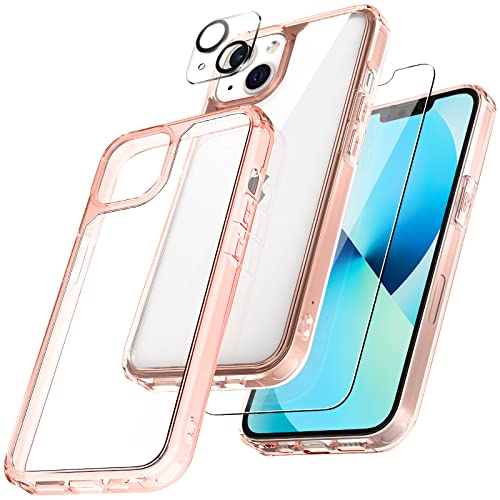 3 in 1 Defender Designed for iPhone 13 Case 6.1 Inch, with 2 Pack Tempered Glass Screen Protector + 2 Pack Camera Lens Protector