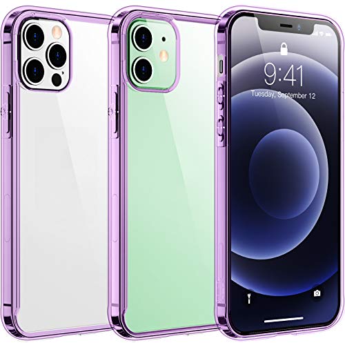 Temdan Clear Case Compatible with iPhone 12 Case/iPhone 12 Pro Case, Non-Yellowing Shockproof Protective Phone Case- Slim Thin