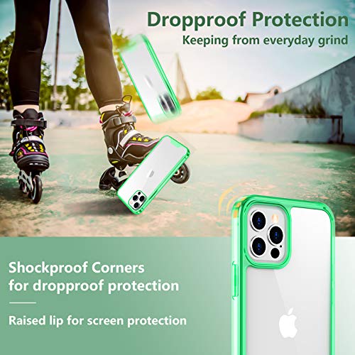 Temdan Clear Case Compatible with iPhone 12 Case/iPhone 12 Pro Case, Non-Yellowing Shockproof Protective Phone Case- Slim Thin