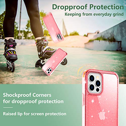 Temdan Clear Case Compatible with iPhone 12 Case/iPhone 12 Pro Case, Non-Yellowing Shockproof Protective Phone Case- Slim Thin