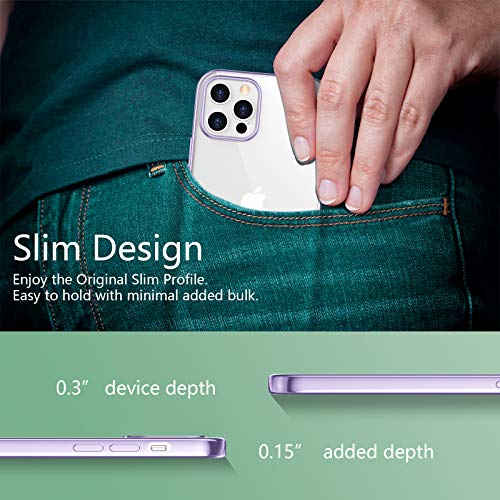 Temdan Clear Case Compatible with iPhone 12 Case/iPhone 12 Pro Case, Non-Yellowing Shockproof Protective Phone Case- Slim Thin