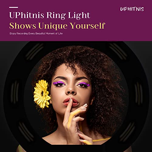 UPhitnis 10" Ring Light with Tripod Stand & Phone Holder, Selfie Ring Light with 63" Tripod Stand with 3 Light Modes & 10 Brightness Level for YouTube/Instagram/Video/Photography/Live Streaming…