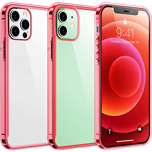 Temdan Clear Case Compatible with iPhone 12 Case/iPhone 12 Pro Case, Non-Yellowing Shockproof Protective Phone Case- Slim Thin