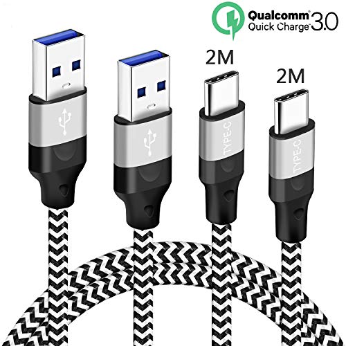 USB Type C Cable Fast Charge 2M 2M,3A Charger Charging Lead for Samsung Galaxy A50 A70 A51 A71 5G A41 A21S A31 A80 A40 A42 A32 A90 Note 9 8 10 20 A20E