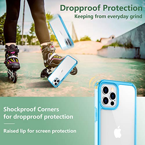 Temdan Clear Case Compatible with iPhone 12 Case/iPhone 12 Pro Case, Non-Yellowing Shockproof Protective Phone Case- Slim Thin