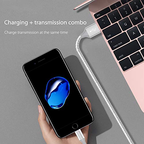 iPhone Charger Cable Lightning Cable 3Pack 3FT/1M Nylon Braided Fast Charging & Sync iPhone Charger Wire Compatible with iPhone XS/XR/X/8/8 Plus/7/6/6 plus/5/5S, iPad Pro/Air/mini and More
