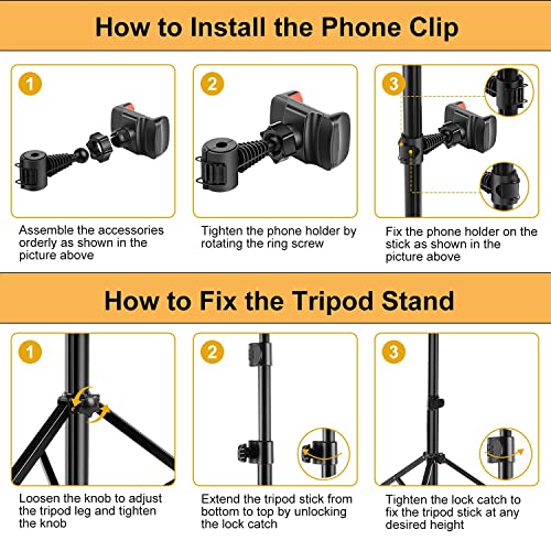 UPhitnis 10" Ring Light with Tripod Stand & Phone Holder, Selfie Ring Light with 63" Tripod Stand with 3 Light Modes & 10 Brightness Level for YouTube/Instagram/Video/Photography/Live Streaming…