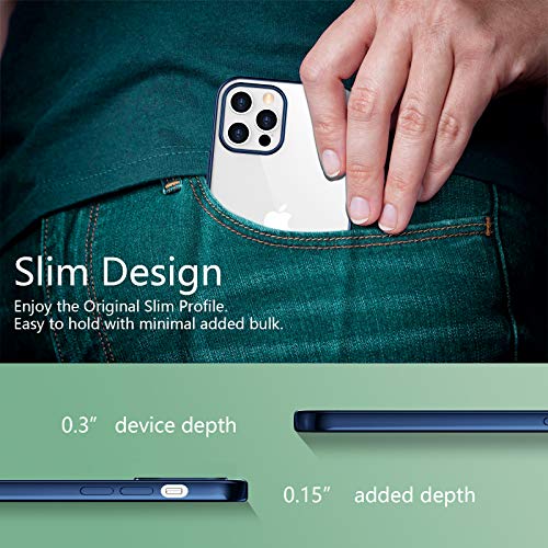 Temdan Clear Case Compatible with iPhone 12 Case/iPhone 12 Pro Case, Non-Yellowing Shockproof Protective Phone Case- Slim Thin