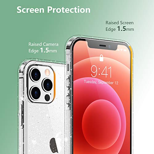 Temdan Clear Case Compatible with iPhone 12 Case/iPhone 12 Pro Case, Non-Yellowing Shockproof Protective Phone Case- Slim Thin