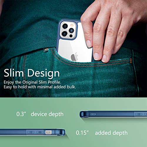 Temdan Clear Case Compatible with iPhone 12 Case/iPhone 12 Pro Case, Non-Yellowing Shockproof Protective Phone Case- Slim Thin