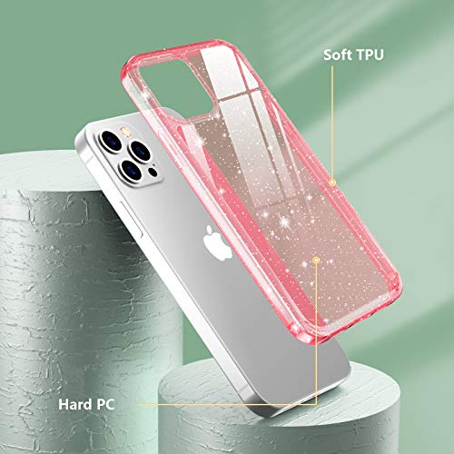 Temdan Clear Case Compatible with iPhone 12 Case/iPhone 12 Pro Case, Non-Yellowing Shockproof Protective Phone Case- Slim Thin