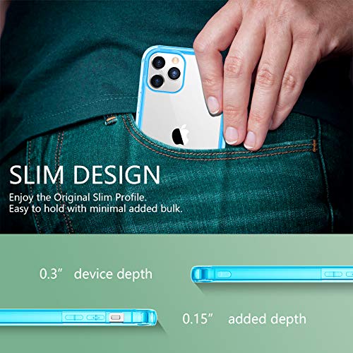 Temdan Clear Case Compatible with iPhone 12 Case/iPhone 12 Pro Case, Non-Yellowing Shockproof Protective Phone Case- Slim Thin