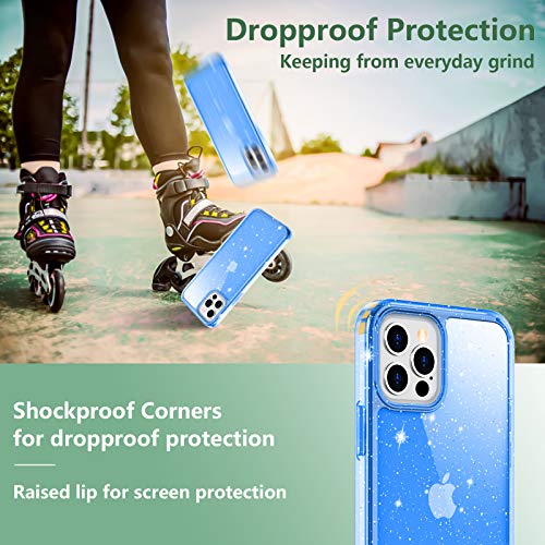 Temdan Clear Case Compatible with iPhone 12 Case/iPhone 12 Pro Case, Non-Yellowing Shockproof Protective Phone Case- Slim Thin