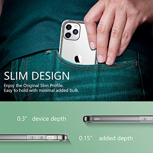Temdan Clear Case Compatible with iPhone 12 Case/iPhone 12 Pro Case, Non-Yellowing Shockproof Protective Phone Case- Slim Thin