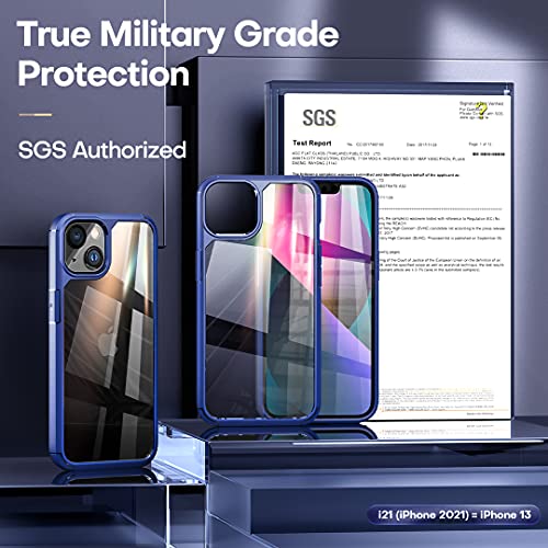 3 in 1 Defender Designed for iPhone 13 Case 6.1 Inch, with 2 Pack Tempered Glass Screen Protector + 2 Pack Camera Lens Protector