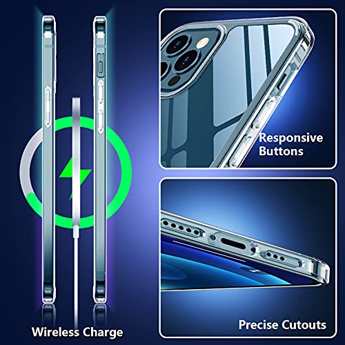 Temdan Clear Case Compatible with iPhone 12 Case/iPhone 12 Pro Case, Non-Yellowing Shockproof Protective Phone Case- Slim Thin