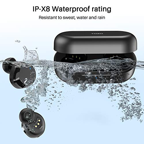 Wireless Earbuds Bluetooth Headphones Premium Fidelity Sound Quality Wireless Charging Case Digital LED Intelligence Display IPX8 Waterproof Earphones Built-in Mic Headset for Sport Black