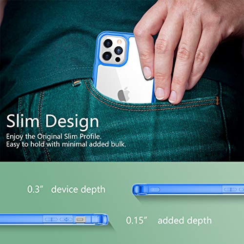 Temdan Clear Case Compatible with iPhone 12 Case/iPhone 12 Pro Case, Non-Yellowing Shockproof Protective Phone Case- Slim Thin