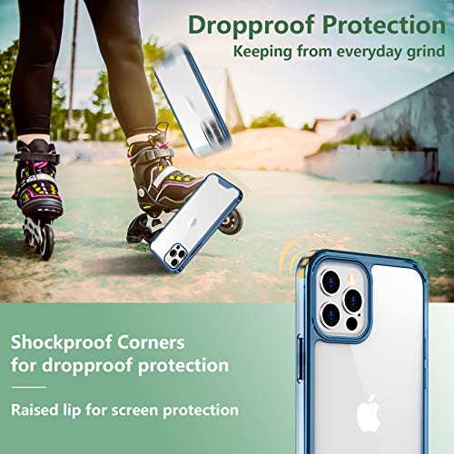 Temdan Clear Case Compatible with iPhone 12 Case/iPhone 12 Pro Case, Non-Yellowing Shockproof Protective Phone Case- Slim Thin