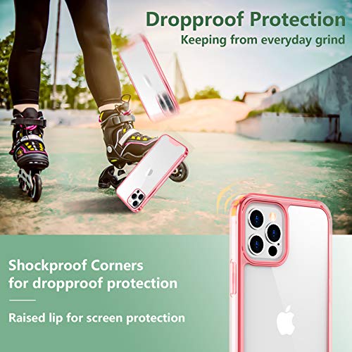 Temdan Clear Case Compatible with iPhone 12 Case/iPhone 12 Pro Case, Non-Yellowing Shockproof Protective Phone Case- Slim Thin