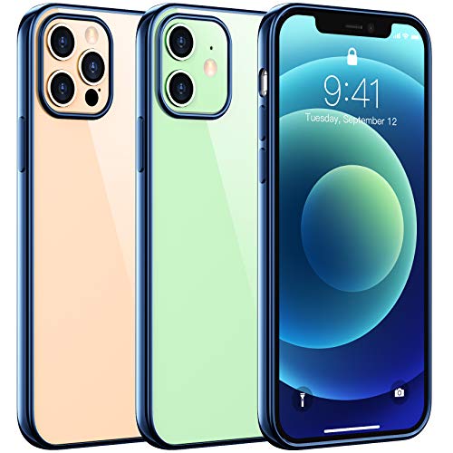 Temdan Clear Case Compatible with iPhone 12 Case/iPhone 12 Pro Case, Non-Yellowing Shockproof Protective Phone Case- Slim Thin