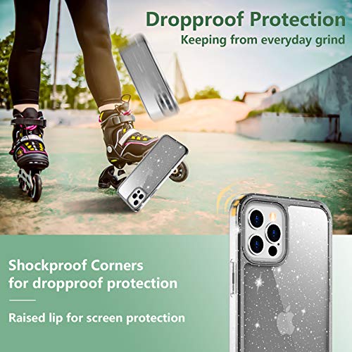 Temdan Clear Case Compatible with iPhone 12 Case/iPhone 12 Pro Case, Non-Yellowing Shockproof Protective Phone Case- Slim Thin