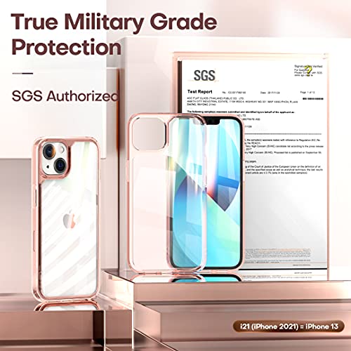3 in 1 Defender Designed for iPhone 13 Case 6.1 Inch, with 2 Pack Tempered Glass Screen Protector + 2 Pack Camera Lens Protector
