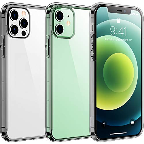 Temdan Clear Case Compatible with iPhone 12 Case/iPhone 12 Pro Case, Non-Yellowing Shockproof Protective Phone Case- Slim Thin